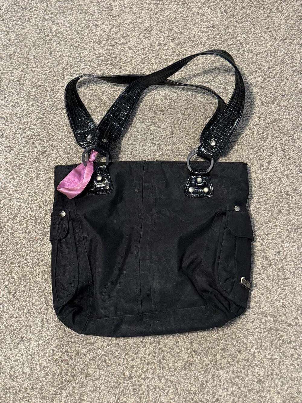 Dakine Vintage Y2K Black Canvas Shoulder Bag Purse
